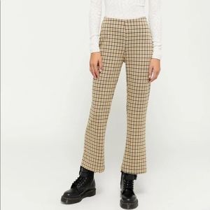 Urban Outfitters Lola Kick Flare Plaid Pants in Yellow and Black, Size M